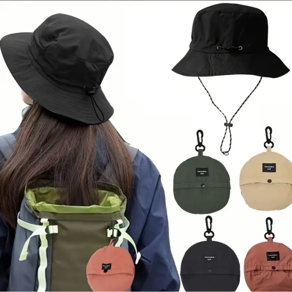 New! Men & Women's Gray Waterproof Foldable Packable Sun Rain Bucket Hat